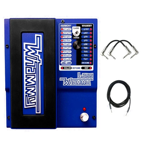 DigiTech Whammy 5 Pitch Shift Pedal with True Bypass and MIDI Input with R-Angle Patch pedal cable and Instrument Cable.