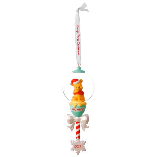 Hallmark Keepsake 2017 Disney Winnie The Pooh Baby's First Christmas Rattle Dated Christmas Ornament