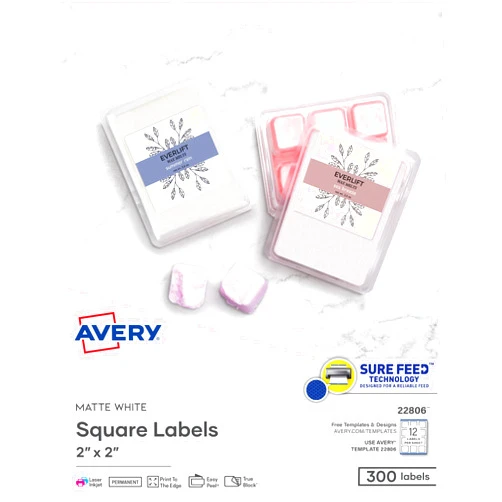 Avery Printable Blank Square Labels, 2