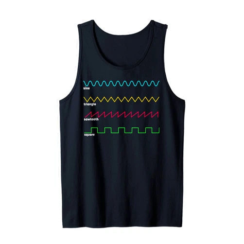 Analog Sound Synthesizer Audiowaves - Audio Gift! Synthesizer Audiowaves, Analog Sound, Synth Tank Top