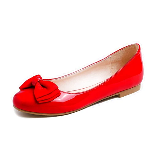 Feversole Women's Round Toe Cute Bow Trim Ballet Flats