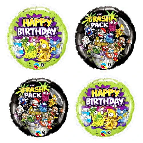 Trash Pack 4 Happy Birthday Mylar Balloons