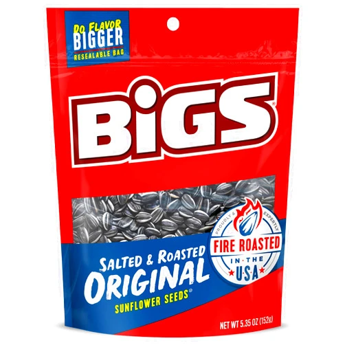 BIGS Salted & Roasted Original Sunflower Seeds, Keto Friendly Snack, 5.35-oz. Bag (Pack of 12)