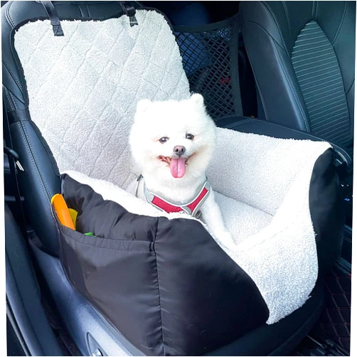 Amremsu Dog Car Seat for Small Dogs,Pet Car Seat with Storage Pocket and Clip-On Safety Leash,The Dog Car Seat Fully Detachable and Washable,Car seat for Dog for Travel,Dog Booster Seats for Small Medium Dog