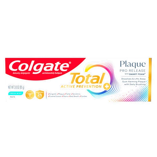 Colgate Total Plaque Pro Release Fresh Mint Toothpaste, 1 Pack, 3.0 Oz Tube