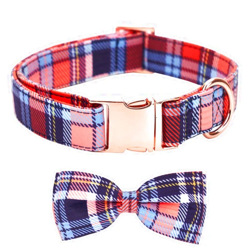 Thankspaw Soft Dog Bow Tie Collar with Classic Stylish Halloween Thanksgiving Christmas Patterns Adjustable Pet Collars for Small Medium Large Dogs