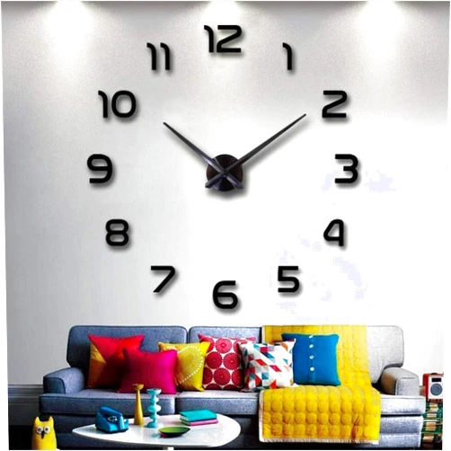FASHION in THE CITY 3D DIY Mirror Surface Wall Clock Big Size Wall Decorative Clocks Silent Non Ticking Movement Clocks