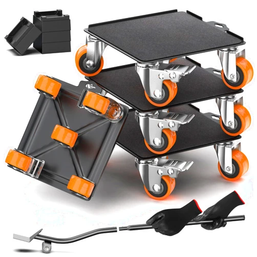 VALTAVO 2000 lb Capacity - Heavy Duty Furniture Movers with Wheels and Moving Dolly, Includes Furniture Lifter Jacks Tool Set, Gliders, Sliders, 5 Rollers Casters Cart. Easily Move Furniture, Piano, Equipment