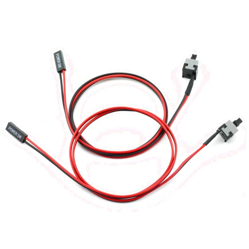 MEETOOT 2pcs PC Power Button ATX Desktop Computer PC Case Motherboard On/Off/Reset Switch Power Cord Re-Starting Switch Cable Power SW Cable 2 Pin 50cm