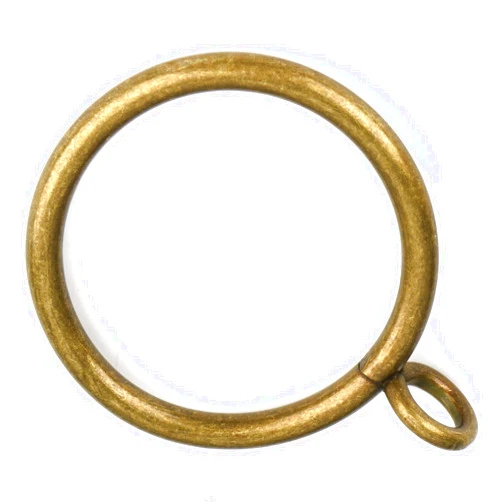 Hanitronic Antique Brass Curtain Rings with Eyelets for Up to 1.0-inch Curtain Rods (Set of 30 PCS Curtain Rings)