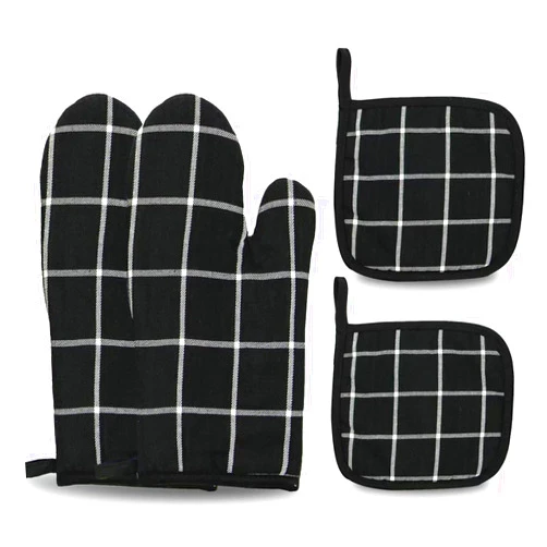 CoekMoed Oven Mitts and Pot Holders Set of 4 Piece, Heat Resistant Oven Mit Gloves Hot Pads for Kitchen Cooking Baking Grill, Soft Cotton Lining Oven Gloves Pothholder