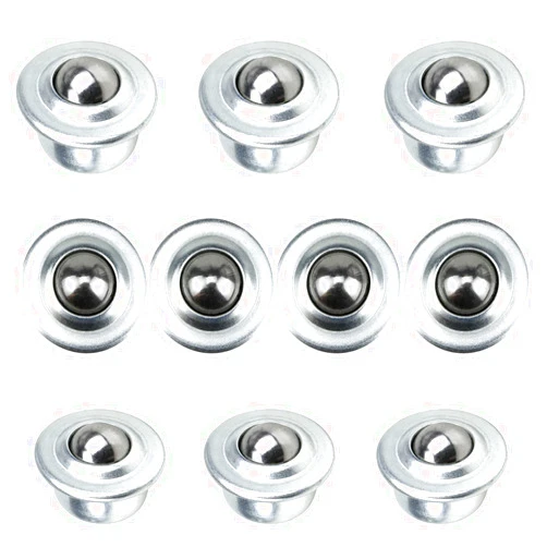 FERCAISH 10 PCS Stainless Steel Roller Ball Transfer Bearing, FERCAISH Universal Rotation Ball Casters Round Ball Transfer Units for Transmission Roller Stand Roller Stand