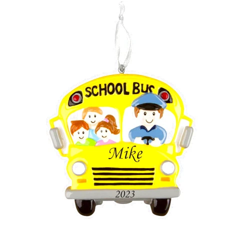 Holiday Treasures 2024 Personalized Ornament School Bus Driver Christmas Tree Ornament Artisanal Customized Keepsake Decoration Ornament for Kids-Free Personalization