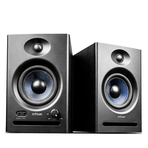 Ortizan C7 Dual-Mode 2.0 Studio Monitors, Active Monitor Speakers for Near Field Music Production, Bluetooth 5.3 Wireless Computer PC Monitor Gaming Bookshelf Speakers(Pair, Black)