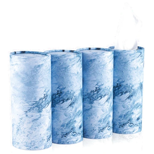 SINGARO Car Tissue Holder, 4 Pack Car Cup Holder Facial Tissues with Kleenex Travel Tissue Bag, Quick and Convenient Flower Combination Car Tissue Box(4 Canisters/200 Tissues) Blue