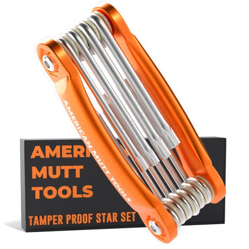 AMERICAN MUTT TOOLS Tamper Proof Torx Set – Security Torx Set, Star Tool with Hole in Middle | Tamper Proof Allen Wrench Set, Security Hex Key Set, Folding Torx Key Set, Star Wrench Set, Star Keys