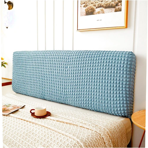 ZRCYXDW Seersucker Bed Headboard Cover, Stretch Bed Head Cover All-Inclusive Bed Headboard Slipcover Universal for Bedroom-Blue B-Queen Headboard Length (55-62in)