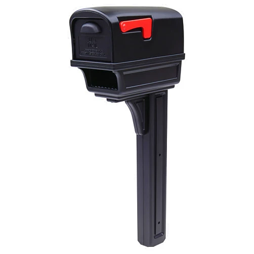 Architectural Mailboxes Gentry Plastic, Dual Access, Mailbox and Post Kit, GGC1B00AM, Black, Large Capacity