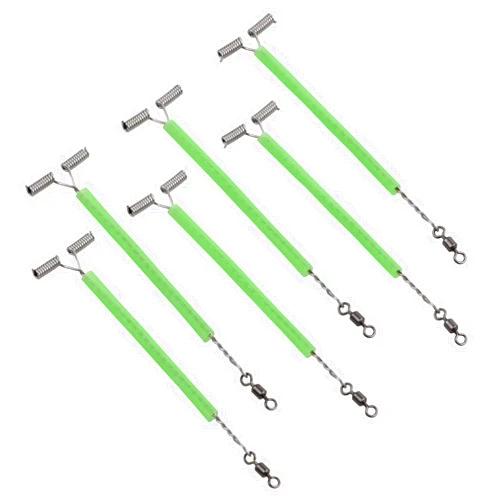 JSHANMEI Stainless Steel Fishing Lures Wire Leader Trace Luminous Tube Fishing Rigs with Rolling Swivels T-Shape Balance 3 Way Arm Connector Drop Leader for Surf Saltwater Gear 50pcs
