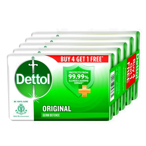 Dettol Original Germ Protection Bathing Soap bar, 125gm (Pack of 5)