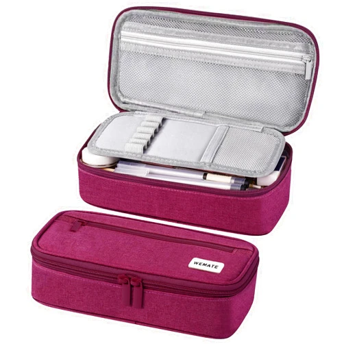 WEMATE Large Pencil Case, Big Capacity Pencil Pouch Stationery Pen Bag, Storage High Capacity Bag Pouch Holder Box Organizer, Marker Pen Case for Women & Men
