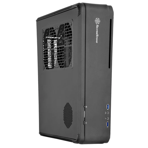 Silverstone Technology Fortress Z Aluminum Unibody Mini-ITX/DTX Small Form Factor SFX Computer Case with PCI-E Riser and Custom Low Profile Fans FTZ01B Black