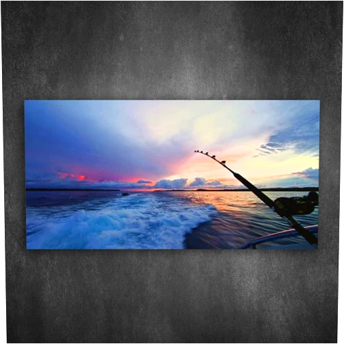 GDHVRRXLEK Canvas Wall Art Fishermans sunset Painting Poster Print Pictures On Canvas Framed Giclee Artwork Ready to Hang for Home Office Wall Decor