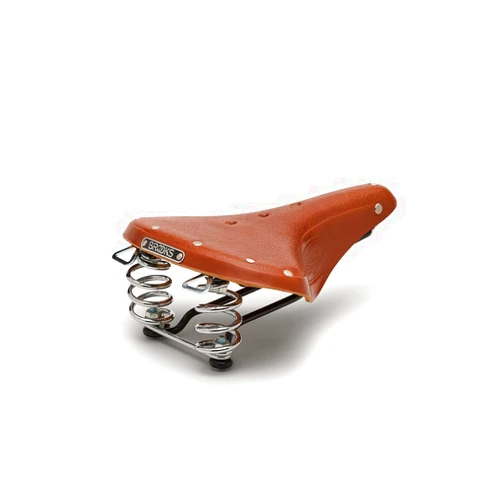Brooks England B67 Short, Leather Bike Saddle with Suspension Springs