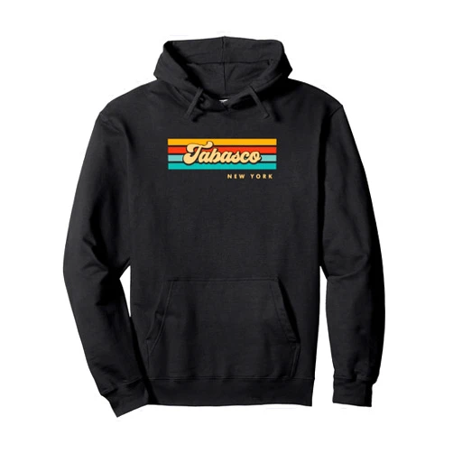 Vintage Souvenir Tabasco, NY Tourist Vintage Sunset Stripes Tabasco, New York Pullover Hoodie