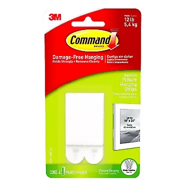 Command 12 lb Picture Hanging Strips, Medium, 6-Packages (24 Pairs Total) - 1