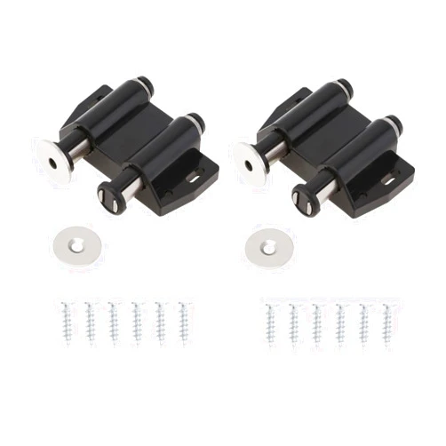 HOJLKLD Magnetic Touch Latch, 2 Pack Cabinet Push Open Double Magnetic Door Latches and Catches (Black)