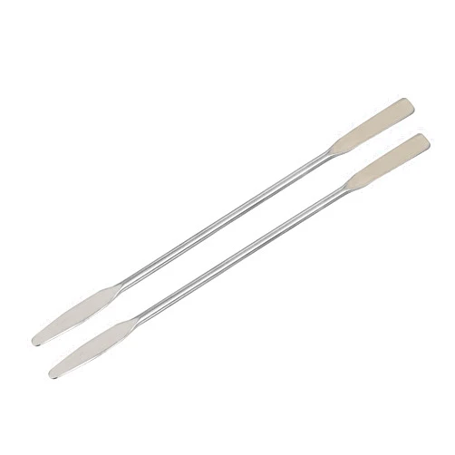 UOMIO 2 PCS Stainless Steel Lab Spatula, Lab Laboratory Mini Double-Ended Spatula, Lab Mini Double Ended Spatula, Micro Spatula, Semi-Micro Shovel Tapered Arrow End Flat Ends