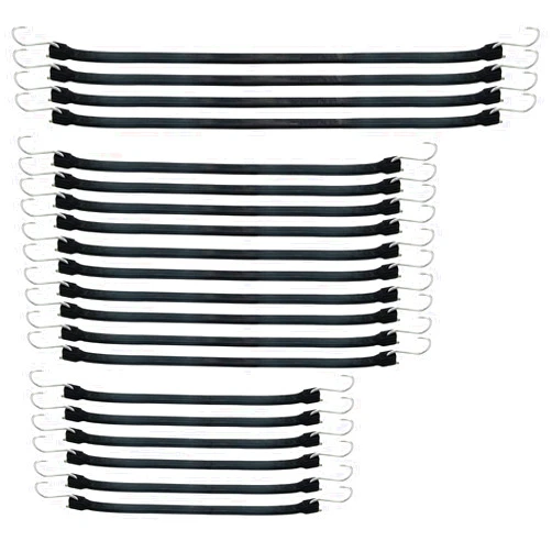 XSTRAP STANDARD 20 Pack Multiple Size Natural Rubber Tarp Bungee Straps 100% EPDM Tie Down Cords with S Hooks Heavy Duty Ideal for Securing Tarps