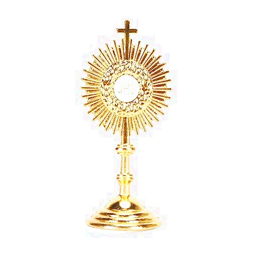 Pssopp Catholic Table Decoration, Alloy Material Sun Shape Exquisite Craftsmanship Christian Communion Statue Ornament for Home Decor(1 x 2.4in)