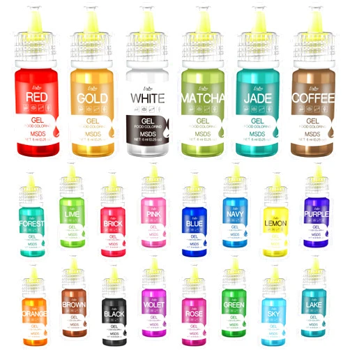 Limino Gel Food Coloring - 22 Vivid Colors Gel Food Coloring Set for Baking, Cake Decorating, Cookie, Fondant, Macaron - Tasteless Concentrated Edible Food Color Dye for Icing, Drinks, Crafts - 6ml Bottles