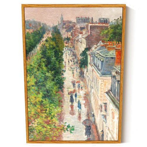ARPEOTCY Vintage Framed Canvas Print Wall Art, Vintage French Cityscape Street Country Wall Art, Natural Scenery Wall Decor for Living Room, Bedroom, Bathroom, Office, 12