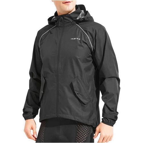 INBIKE Windbreaker Men's Lightweight Windproof Cycling Jacket Waterproof Hooded Shell Rain Jacket