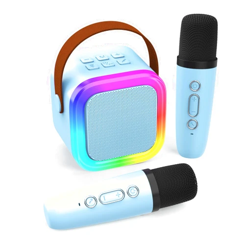 Koolcover Mini Karaoke Machine for Kids Adults, Portable Bluetooth Speaker with 2 Wireless Microphones,Toys Birthday Gifts for Girls Ages 4, 5, 6, 7, 8,9,10,11,12+ Family Home Party (Blue)