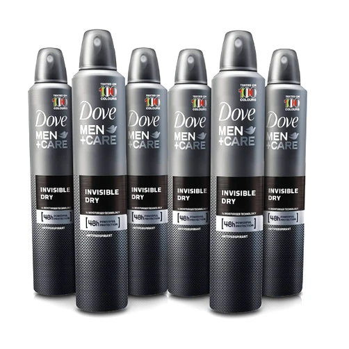 Dove 6 Cans of Dove Men+Care Invisible Dry 150ml Anti-Perspirant Anti-Transpirant Spray