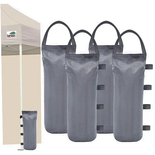 Eurmax USA Weight Capacity 112 LBS Extra Large Pop up Gazebo Weights Sand Bags for Pop up Canopy Tent Pergola Outdoor Instant Canopies,Sand Bags without Sand, 4-Pack,(Gray)