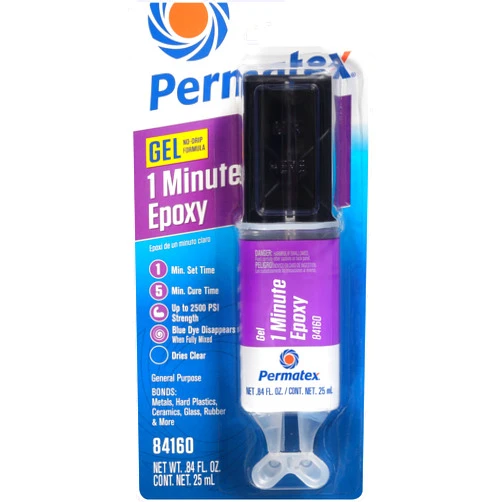 Permatex 84160 PermaPoxy 1 Minute General Purpose Epoxy, 0.84 oz. , grey