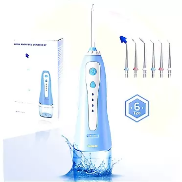IntellVision Water Flosser with USB Charging Professional Cordless Dental Oral and Nasal Irrigator - 4 Modes Water Flosser with 240ML Cleanable Water Tank for Home and Travel, Braces & Bridges Care