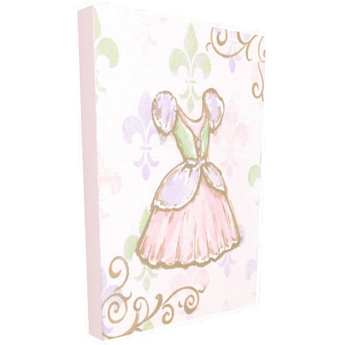 Stupell Industries The Kids Room by Stupell Princess Dress with Fleur De Lis Wall Plaque, 16 x 20