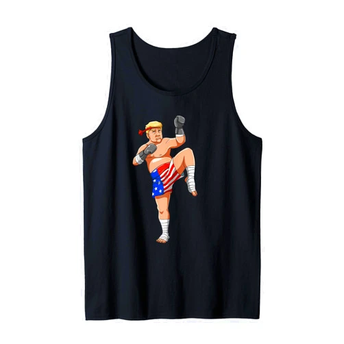 Muay Thai - Thai Boxing and Kickboxing Gifts Funny Trump Thai Fighter - Make Muay Thai Great Again Gift Tank Top