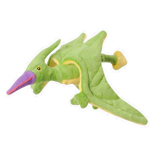 goDog Dinos Pterodactyl With Chew Guard Technology Tough Plush Dog Toy, Green, Small
