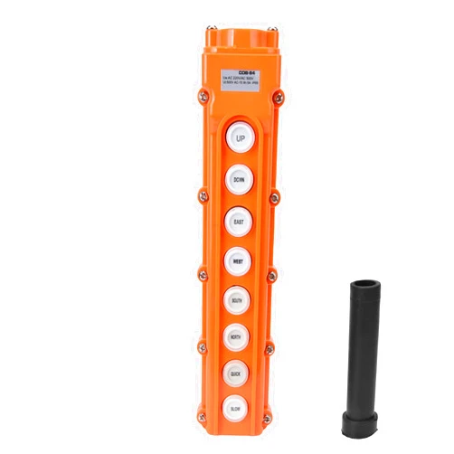 Hyuduo Crane Controller Hoist Remote Lifting Pendant Control Station Push Button Switch 8 Ways COB‑64 220V/500V for Hoist Crane Control