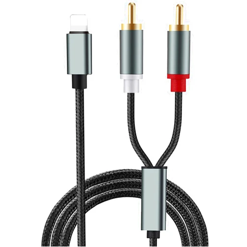 KQLHLHDYZ RCA Cable Audio Aux Adapter, 2-Male Stereo Y Splitter Adapter, Stereo Y Splitter Adapter Compatible with iOS for Car, Amplifier, Theater, Speaker, DJ Controller (1M)