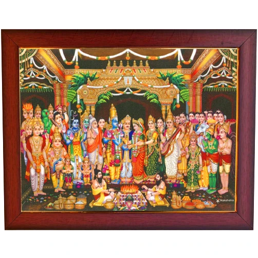 GARUDA AGENCIES Garudu Photos - Srinivasa Kalyanam Photo Frame; Padmavati; Padmavathi; Tirupathi; Tirupati; Balaji; venkatesawara; Sreenivasa; Perumal; Thayar; Kalyanam; kalyana; Kalyan; marriage (Small 9x7 Inch)