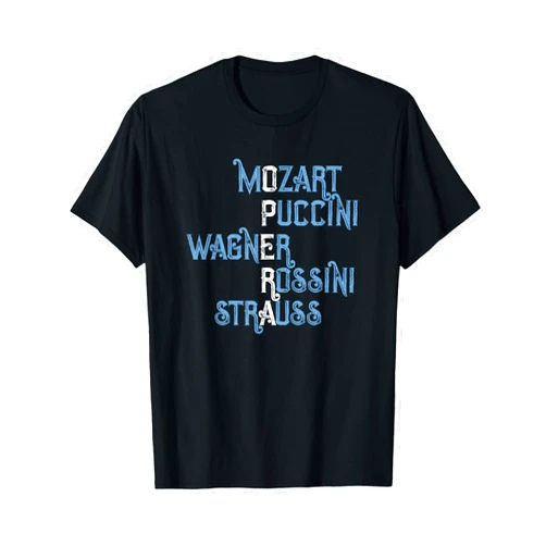 Opera Fan Gifts by LAD Graphics Opera Lover Gift Mozart Puccini Wagner Rossini Strauss T-Shirt
