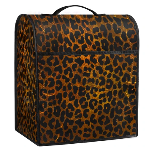 Pardick Kitchen Aid Mixer Cover Compatible with 6-8 Quarts Brown Cheetah Leopard Print Stand Mixer Cover Red Flower Dust Cover with Zipper Pocket Kitchen Aid Mixer Accessories Kitchen Appliance Organizer Bag